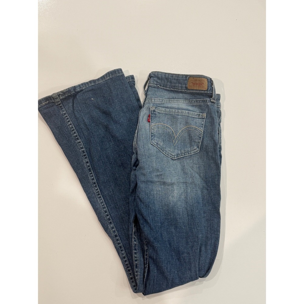 Levis Superlow 518 Jeans Medium Wash Flare Leg Denim Size 3M